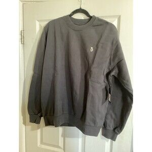 Spiritual Gangster Mens Vintage Black SG Logo Embroidered Crewneck Sweater L